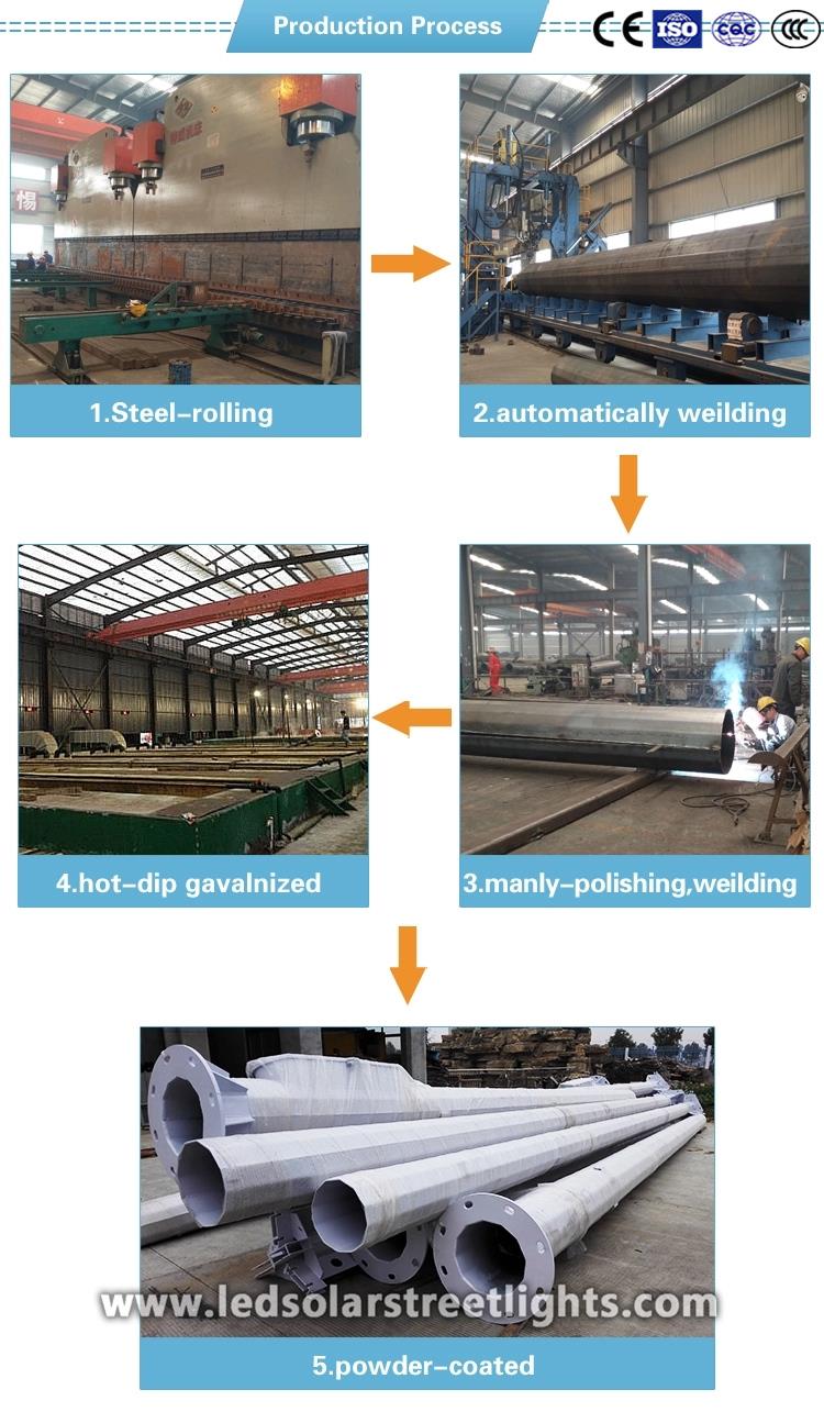 production process of high mast light pole