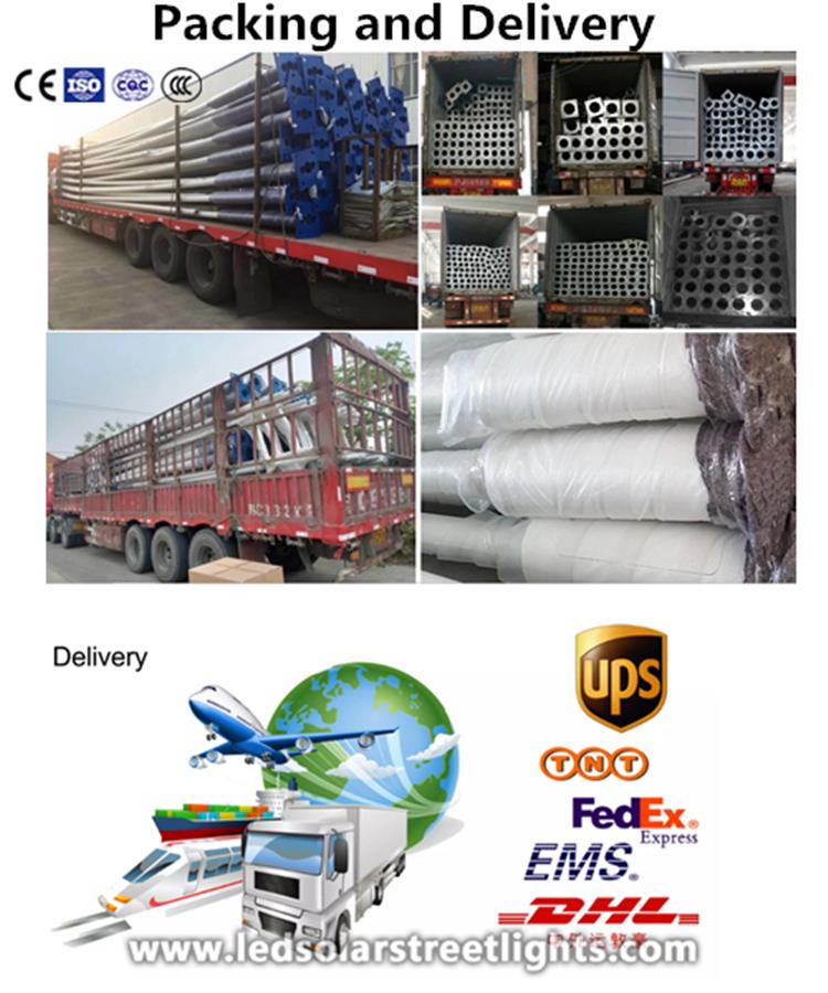 Deliver,Shipping and Serving of led street light pole